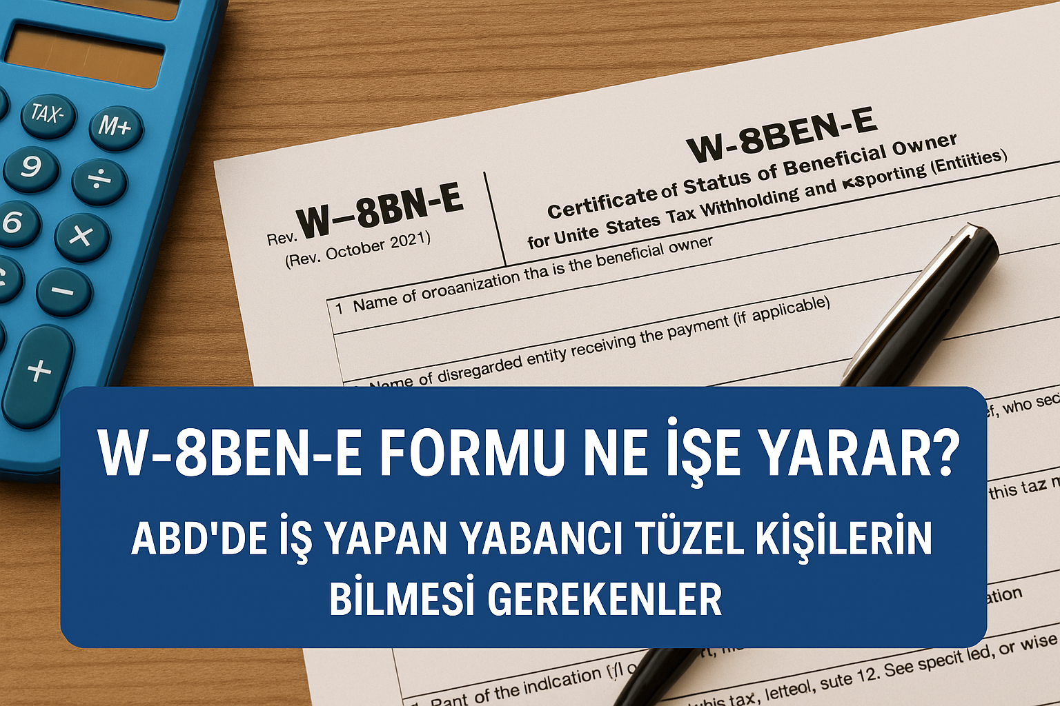 W-8BEN-E Formu Ne İşe Yarar? ABD'de İş Yapan Yabancı Tüzel Kişilerin Bilmesi Gerekenler